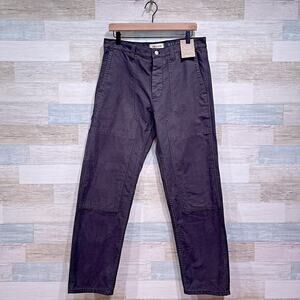 MADEWELL Relaxed Straight Workwear Pants Black Coal Cotton Mens 31x32 (32x30)
